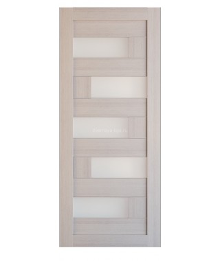 Дверь из экошпона Домино Капучино (белое стекло) Дверь из экошпона Домино Капучино (белое стекло)