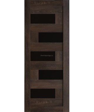 Дверь из экошпона Домино Шале мореный (черное стекло) Дверь из экошпона Домино Шале мореный (черное стекло)