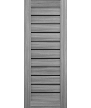 Дверь из экошпона Техно 12 Дуб пепельный (черное стекло) Дверь из экошпона Техно 12 Дуб пепельный (черное стекло)