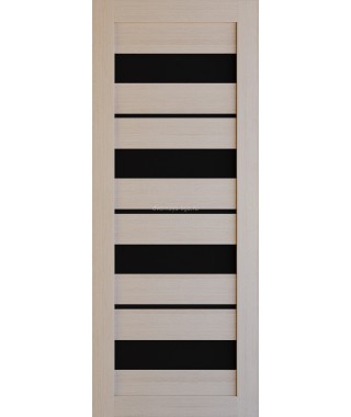 Дверь из экошпона Техно 15 Капучино (черное стекло) Дверь из экошпона Техно 15 Капучино (черное стекло)