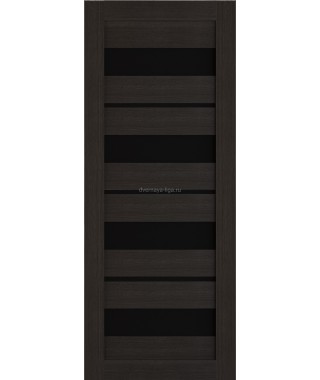 Дверь из экошпона Техно 15 Темный орех (черное стекло) Дверь из экошпона Техно 15 Темный орех (черное стекло)