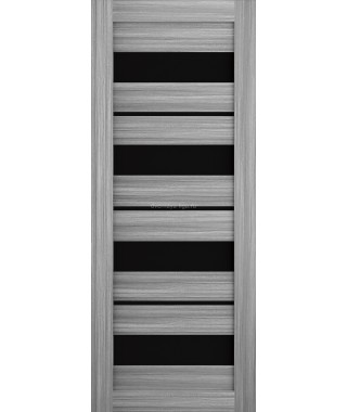 Дверь из экошпона Техно 15 Дуб пепельный (черное стекло) Дверь из экошпона Техно 15 Дуб пепельный (черное стекло)