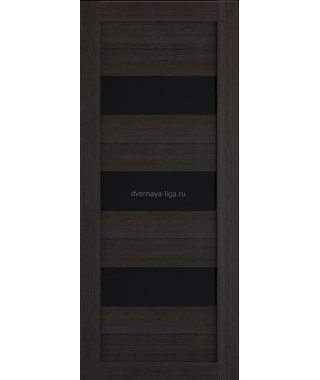 Дверь из экошпона Техно 3 Орех темный (черное стекло) Дверь из экошпона Техно 3 Орех темный (черное стекло)