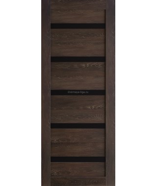 Дверь из экошпона Техно 5 Шале мореный (черное стекло) Дверь из экошпона Техно 5 Шале мореный (черное стекло)