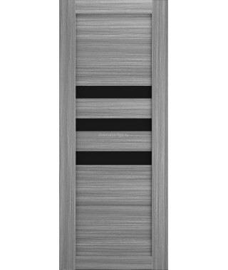 Дверь из экошпона Техно 7 Дуб пепльный (черное стекло) Дверь из экошпона Техно 7 Дуб пепльный (черное стекло)