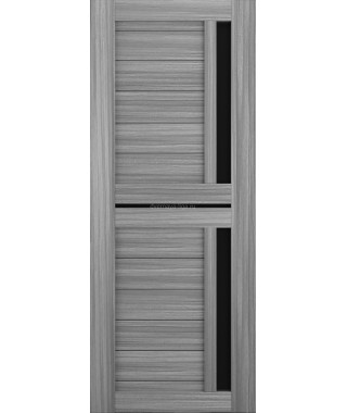 Дверь из экошпона Техно 9 Дуб пепельный (черное стекло) Дверь из экошпона Техно 9 Дуб пепельный (черное стекло)